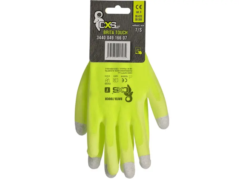 RUkavice BRITA TOUCH, máčené v PU, vel. 10