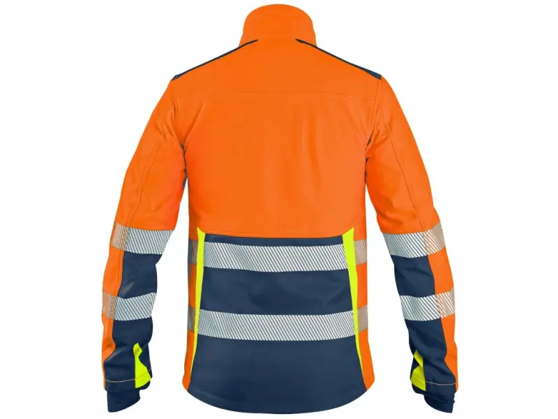 Bunda CXS BENSON, výstražná, softshell, pánská, oranžovo-modrá, vel. XL
