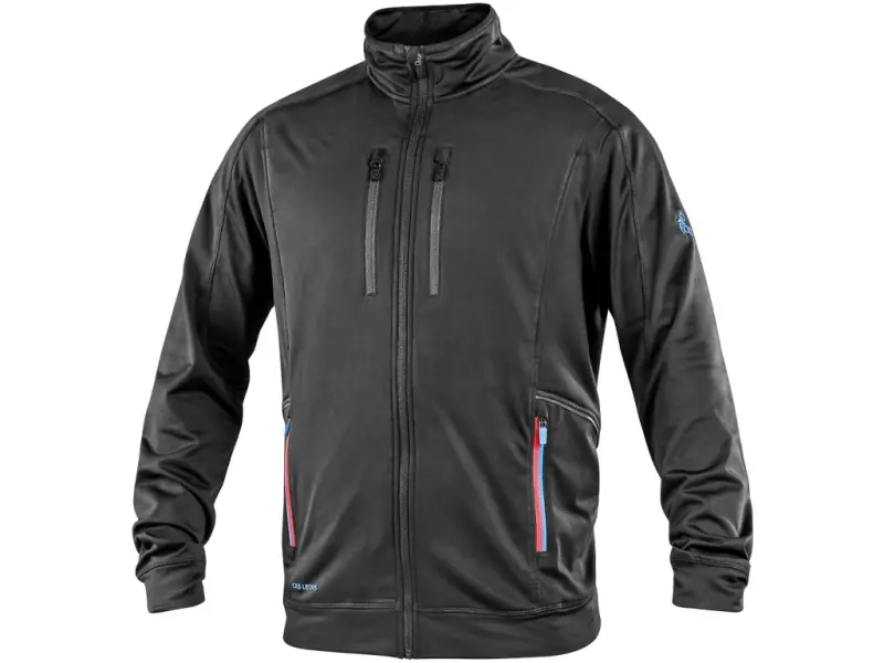 Mikina CXS LEONIS, černá s HV modro/červenými doplňky, vel. 2XL Mikina CXS LEONIS, černá s HV modro/červenými doplňky, vel. 2XL