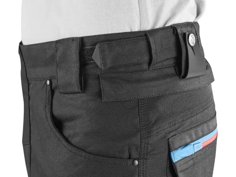 Kraťasy CXS LEONIS, pánské, černé s modro/červenými doplňky