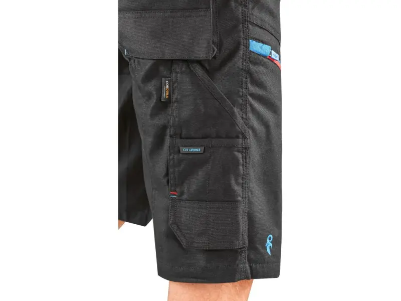 Kraťasy CXS LEONIS, pánské, černé s modro/červenými doplňky