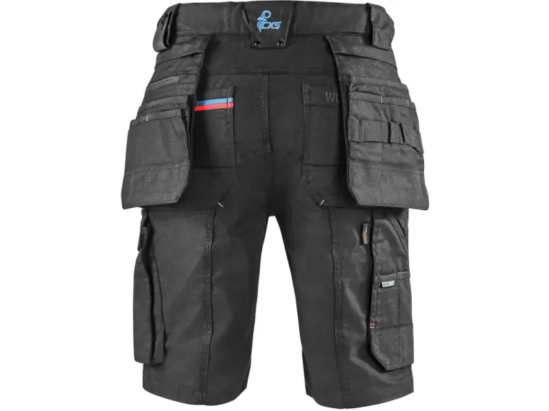 Kraťasy CXS LEONIS, pánské, černé s modro/červenými doplňky, vel. 62