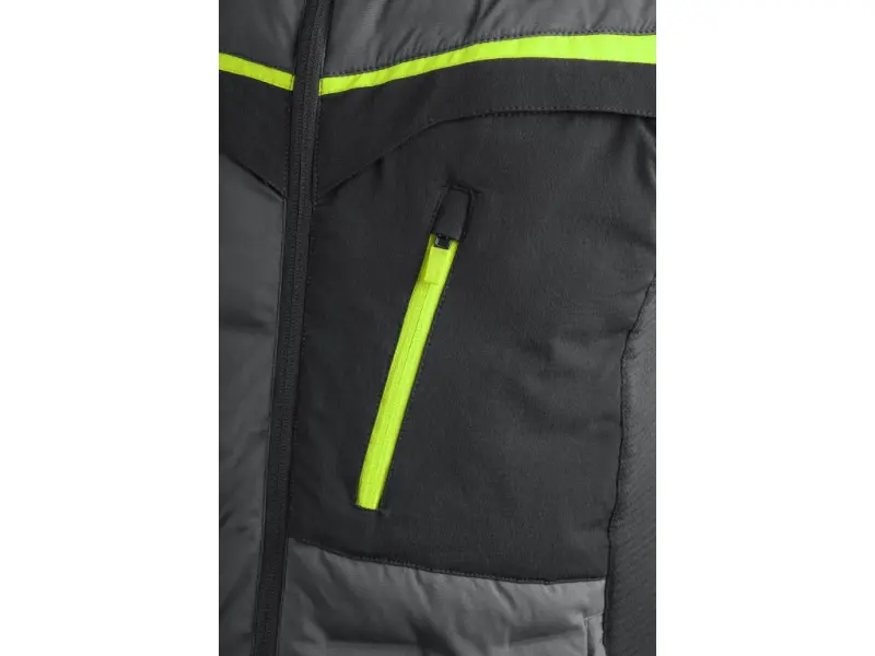 Bunda CXS NAOS, hybrid, pánská, šedo-černá, HV žluté doplňky, vel. 2XL