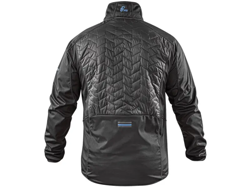 Bunda CXS LEONIS II, pánská, černá s HV modro/červenými doplňky