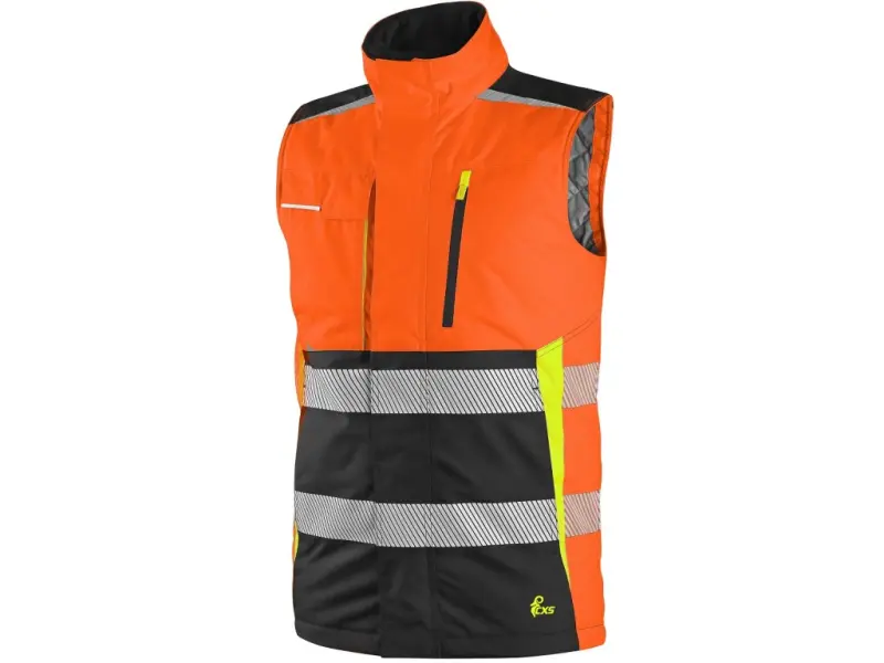 Vesta CXS BENSON, pánská, výstražná, zateplená, oranžovo-černá, vel. M