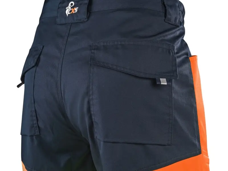 Kalhoty CXS HALIFAX, pánské, výstražné se síťovinou, oranžovo-modré