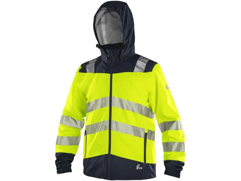 Bunda CXS HALIFAX SHELL, pánská, výstražná, žluto-modrá, vel. 2XL