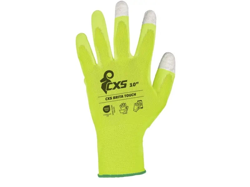 Rukavice CXS BRITA TOUCH, máčené v PU, vel. 10 Rukavice CXS BRITA TOUCH, máčené v PU, vel. 10