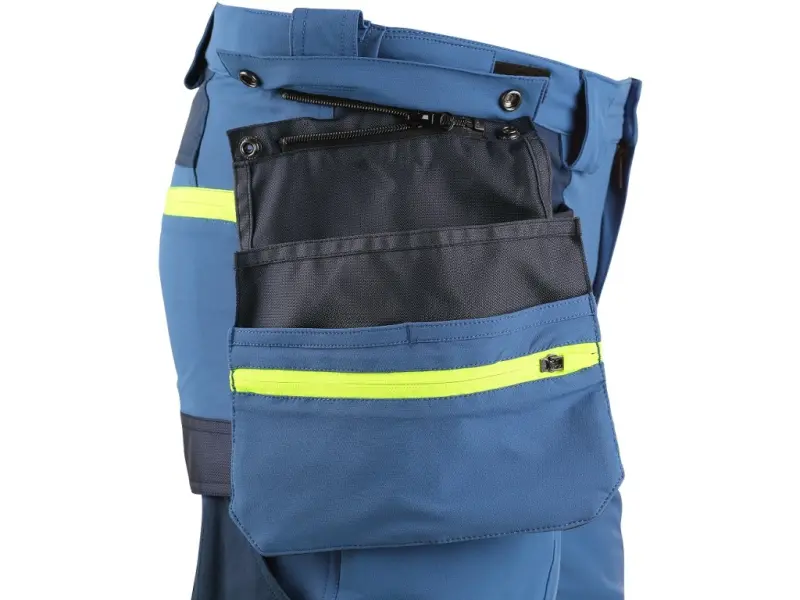Kalhoty CXS NAOS pánské, modro-modré, HV žluté doplňky, vel. 52