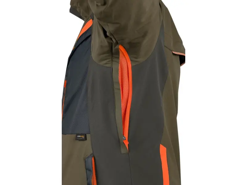 Blůza CXS NAOS, pánská, khaki-olivová, HV oranžové doplňky, roz. 58
