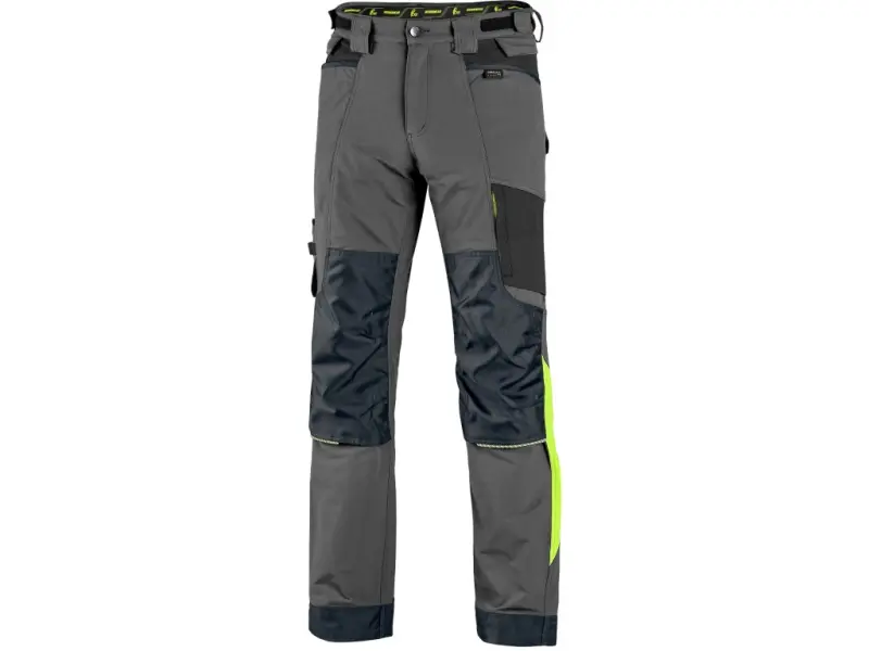 Kalhoty CXS NAOS pánské, šedo-černé, HV žluté doplňky, vel. 46