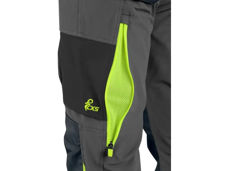 Kalhoty CXS NAOS pánské, šedo-černé, HV žluté doplňky, vel. 48