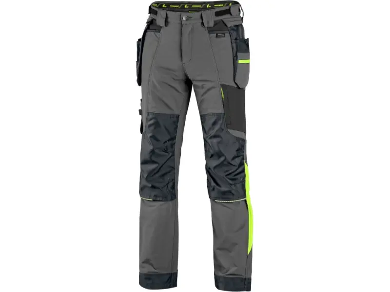 Kalhoty CXS NAOS pánské, šedo-černé, HV žluté doplňky, vel. 54