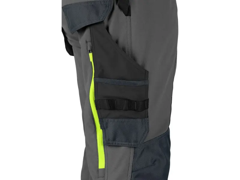 Kalhoty CXS NAOS pánské, šedo-černé, HV žluté doplňky, vel. 60