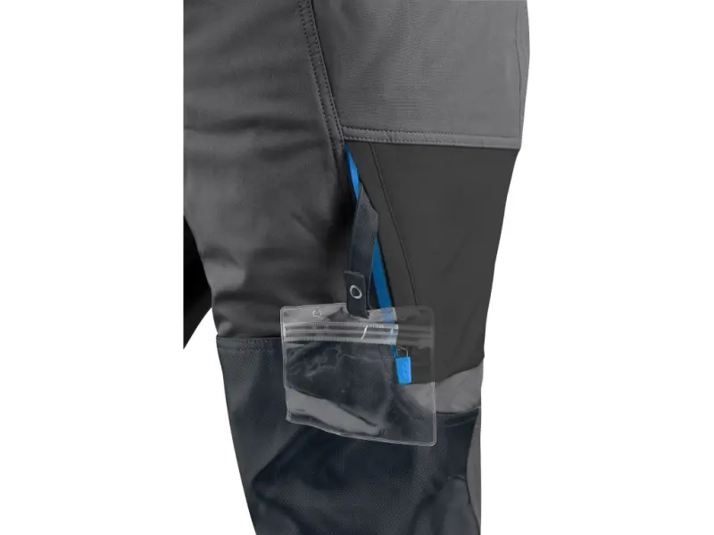 Kalhoty CXS NAOS pánské, šedo-černé, HV modré doplňky, vel. 58