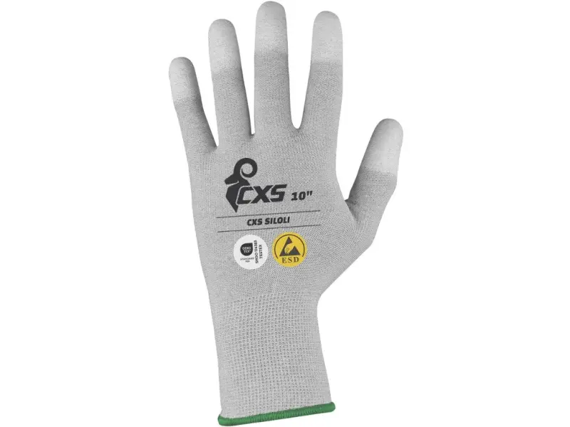 Rukavice CXS SILOLI, antistatické, ESD, povrstvené konečky prstů, vel. 06