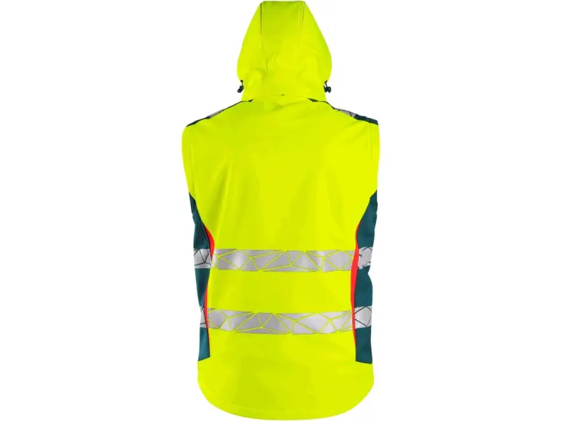 Bunda CXS BEDFORD, výstražná, pánská, softshell, žluto-petrolová, vel. 3XL