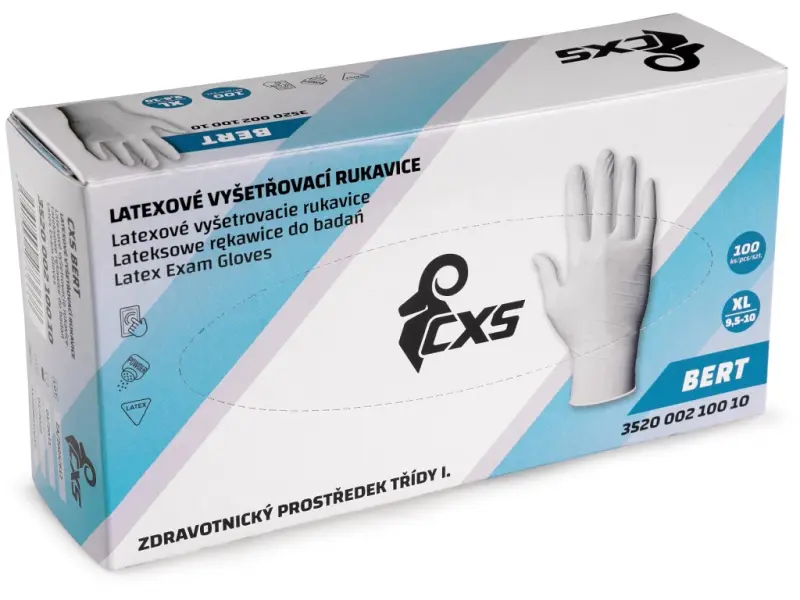 Rukavice CXS BERT, jednorázové, latexové, vel. 10